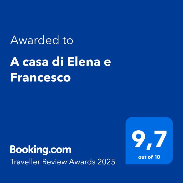Certifikát, hodnocení, plakát nebo jiný dokument vystavený v ubytování A casa di Elena e Francesco