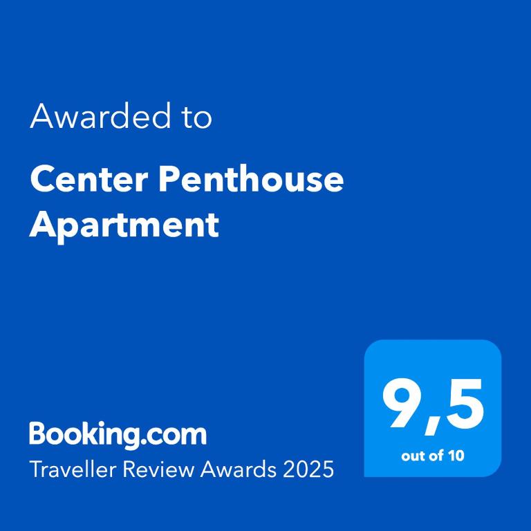 Certyfikat, podpis lub inny dokument wystawiony w obiekcie Center Penthouse Apartment