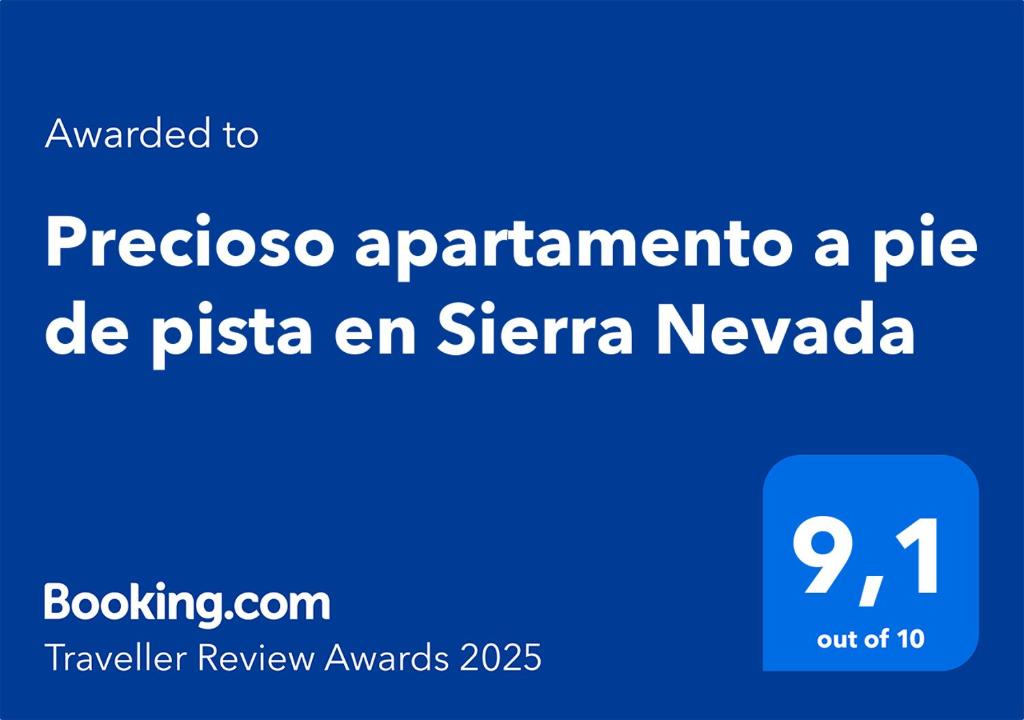 Certifikát, hodnocení, plakát nebo jiný dokument vystavený v ubytování Precioso apartamento a pie de pista en Sierra Nevada