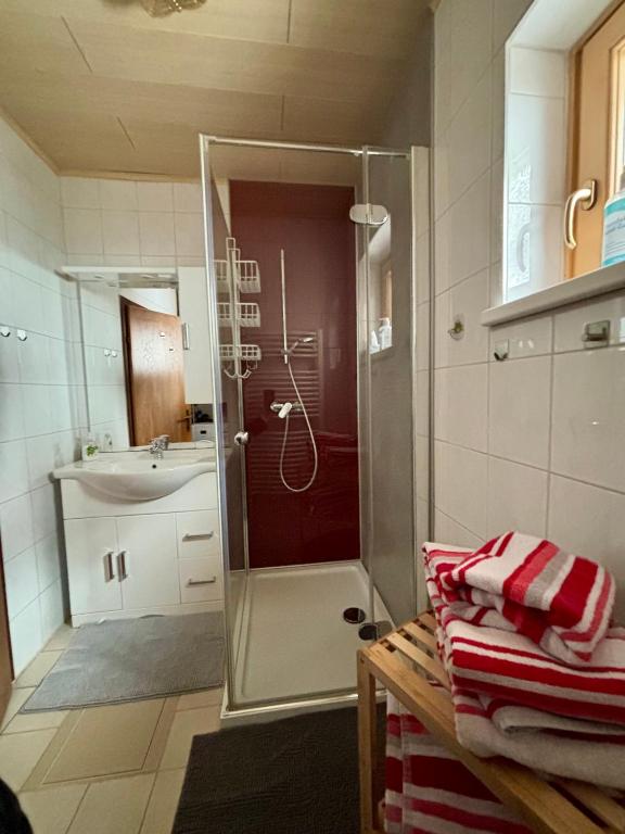 Koupelna v ubytování Leiterhütte