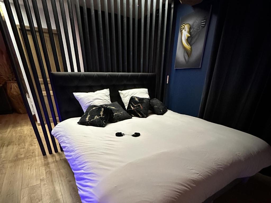 Postel nebo postele na pokoji v ubytování RoomAndX-LoveRoom-Caen-Bayeux