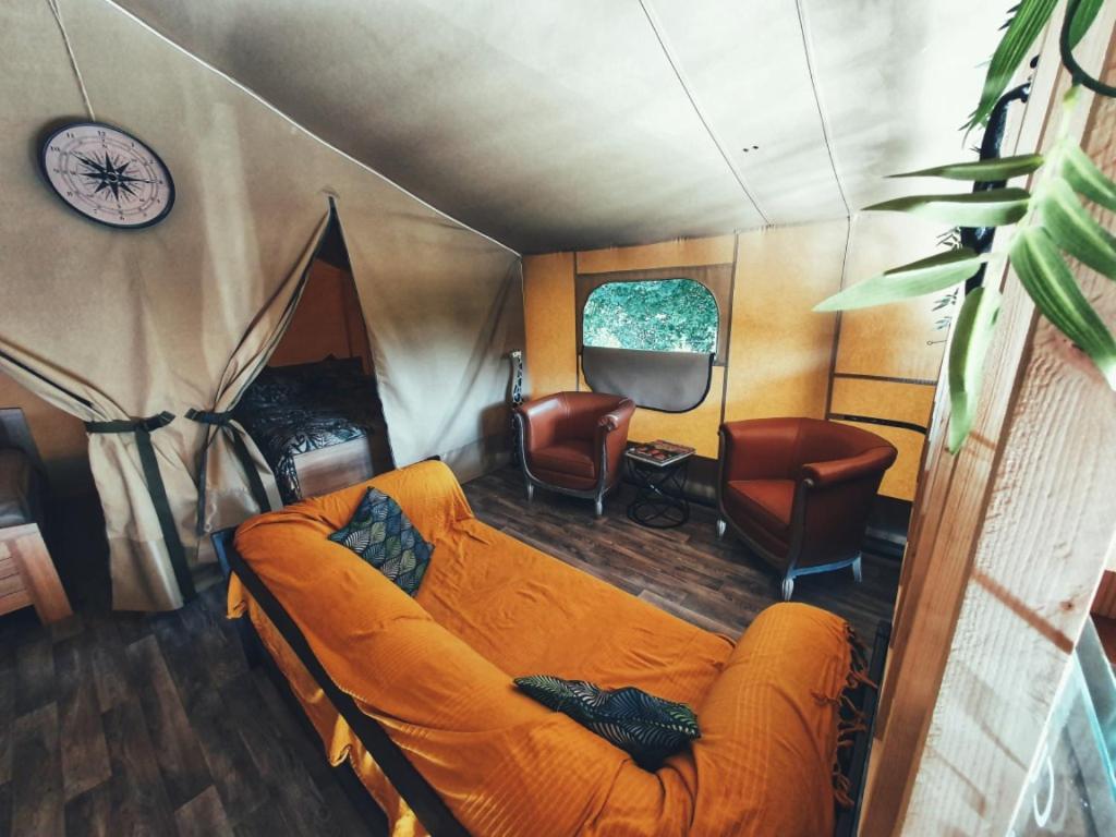 Χώρος καθιστικού στο Camping des vignes