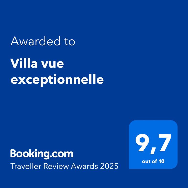 Certifikát, hodnocení, plakát nebo jiný dokument vystavený v ubytování Villa vue exceptionnelle