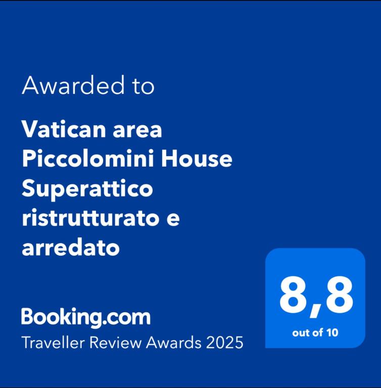 Certifikát, ocenenie alebo iný dokument vystavený v ubytovaní Vatican area Piccolomini House Superattico ristrutturato e arredato