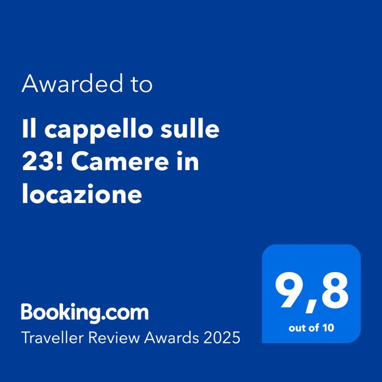 Certifikát, hodnocení, plakát nebo jiný dokument vystavený v ubytování Il cappello sulle 23! Camere in affitto breve