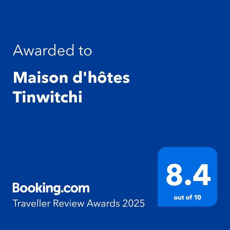 Certifikát, hodnocení, plakát nebo jiný dokument vystavený v ubytování Maison d'hôtes Tinwitchi