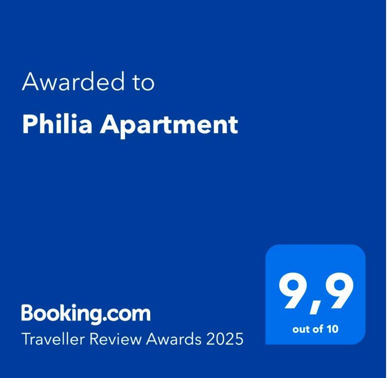 Certifikát, hodnocení, plakát nebo jiný dokument vystavený v ubytování Philia Apartment