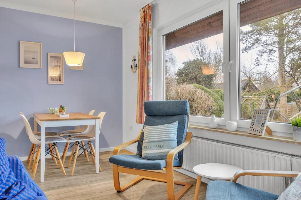 Χώρος καθιστικού στο Charmante Ferienwohnung mit Terrasse nahe der Schlei und Ostsseestrand