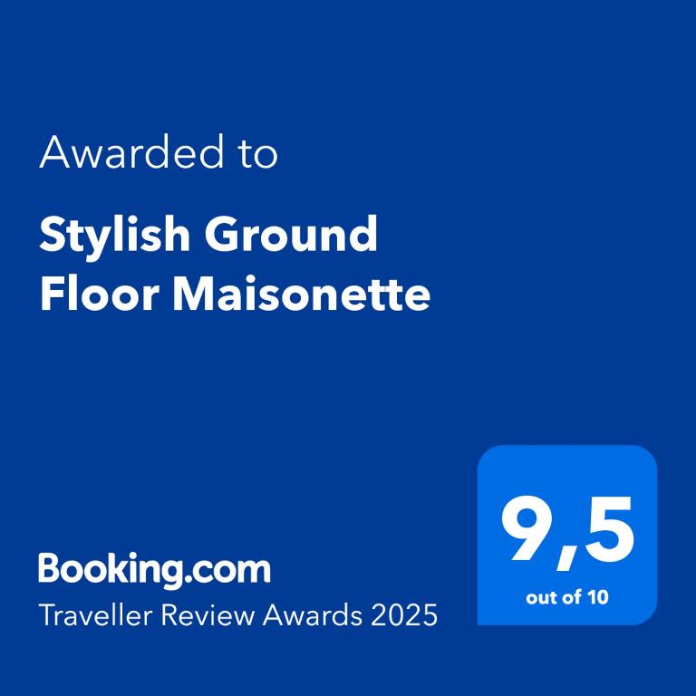 Certifikát, hodnocení, plakát nebo jiný dokument vystavený v ubytování Stylish Ground Floor Maisonette