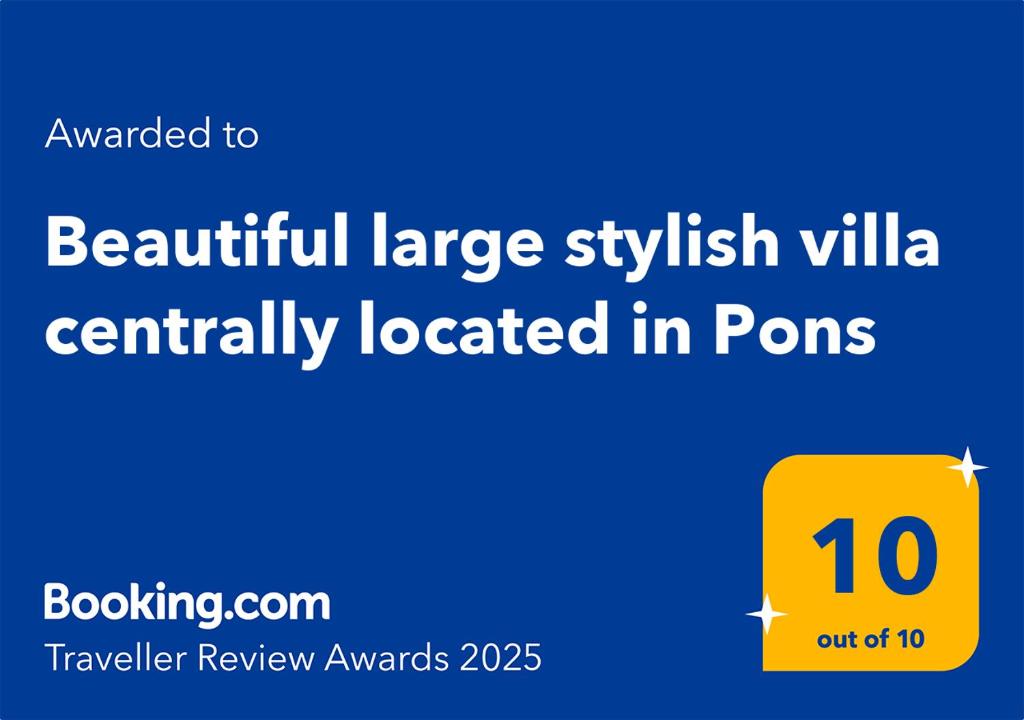 Beautiful large stylish villa centrally located in Pons - Huis Met Vijf Slaapkamers