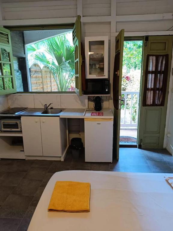 Kuchyň nebo kuchyňský kout v ubytování Studio confortable à Schoelcher - 16 m² - Jardin privé