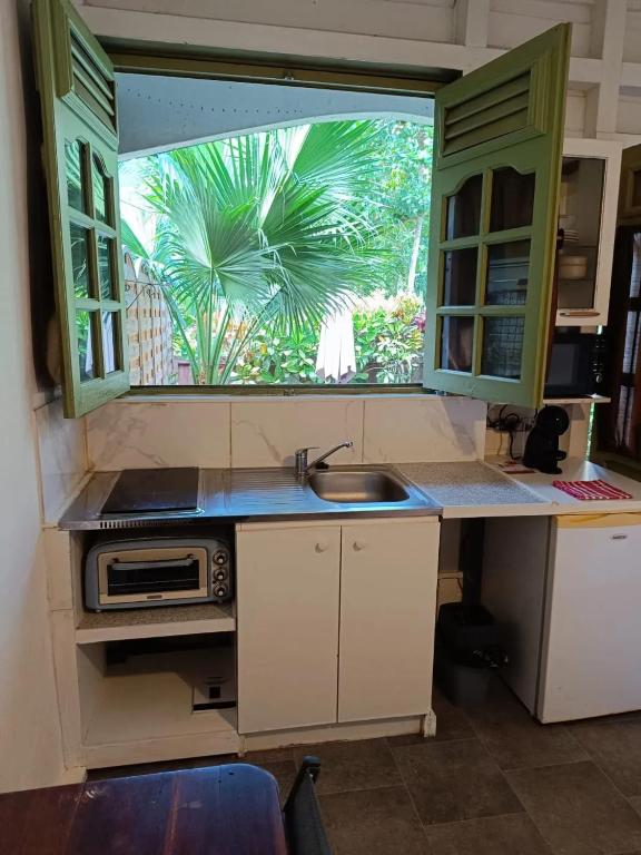 Kuchyň nebo kuchyňský kout v ubytování Studio confortable à Schoelcher - 16 m² - Jardin privé