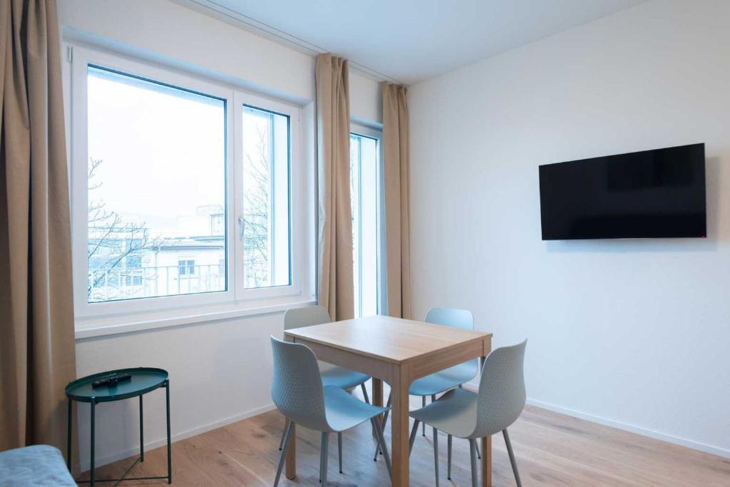Televízia a/alebo spoločenská miestnosť v ubytovaní HITrental Letzigrund - Apartment