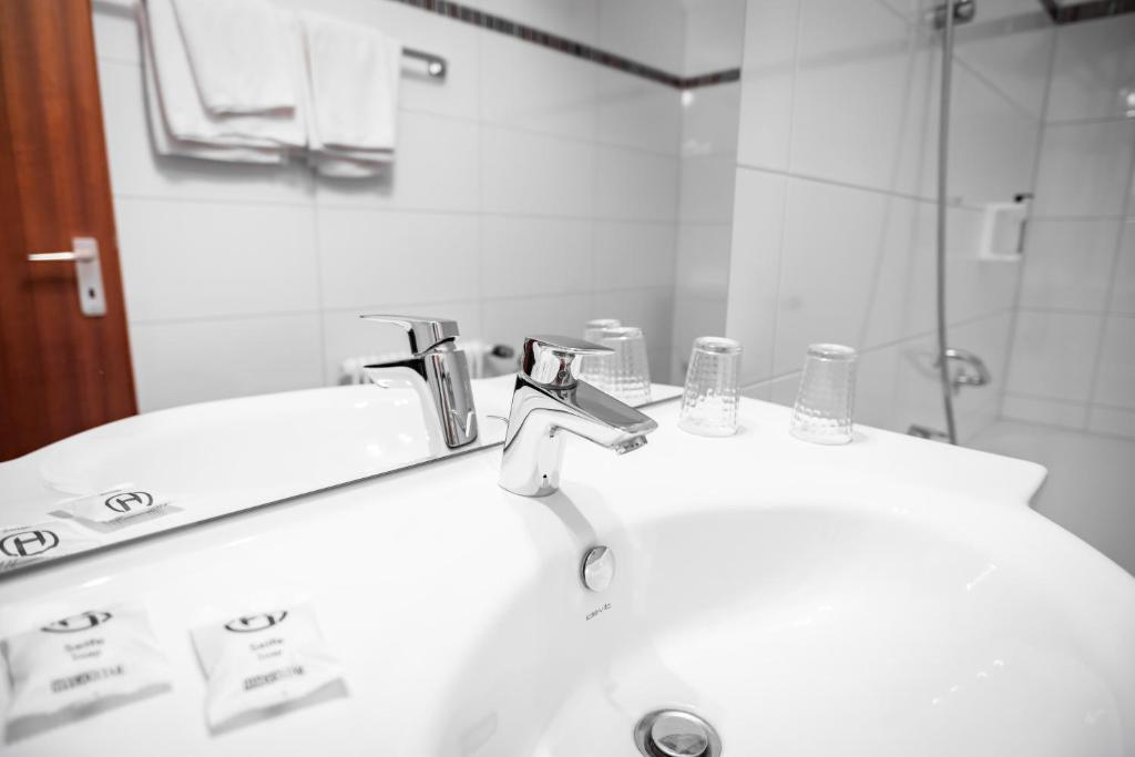 Koupelna v ubytování Hotel Martina