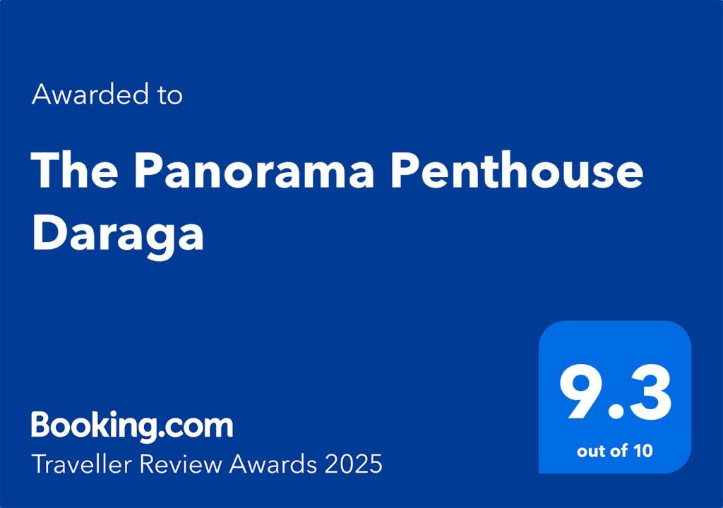 Certifikát, hodnocení, plakát nebo jiný dokument vystavený v ubytování The Panorama Penthouse Daraga