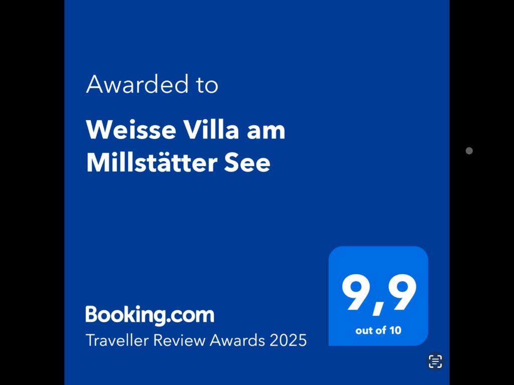 Certifikát, hodnocení, plakát nebo jiný dokument vystavený v ubytování Weisse Villa am Millstätter See