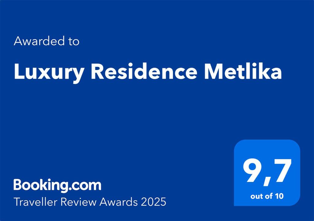 Certifikát, hodnocení, plakát nebo jiný dokument vystavený v ubytování Luxury Residence Metlika