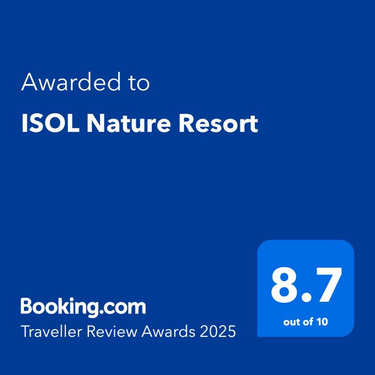 Certifikát, hodnocení, plakát nebo jiný dokument vystavený v ubytování ISOL Nature Resort