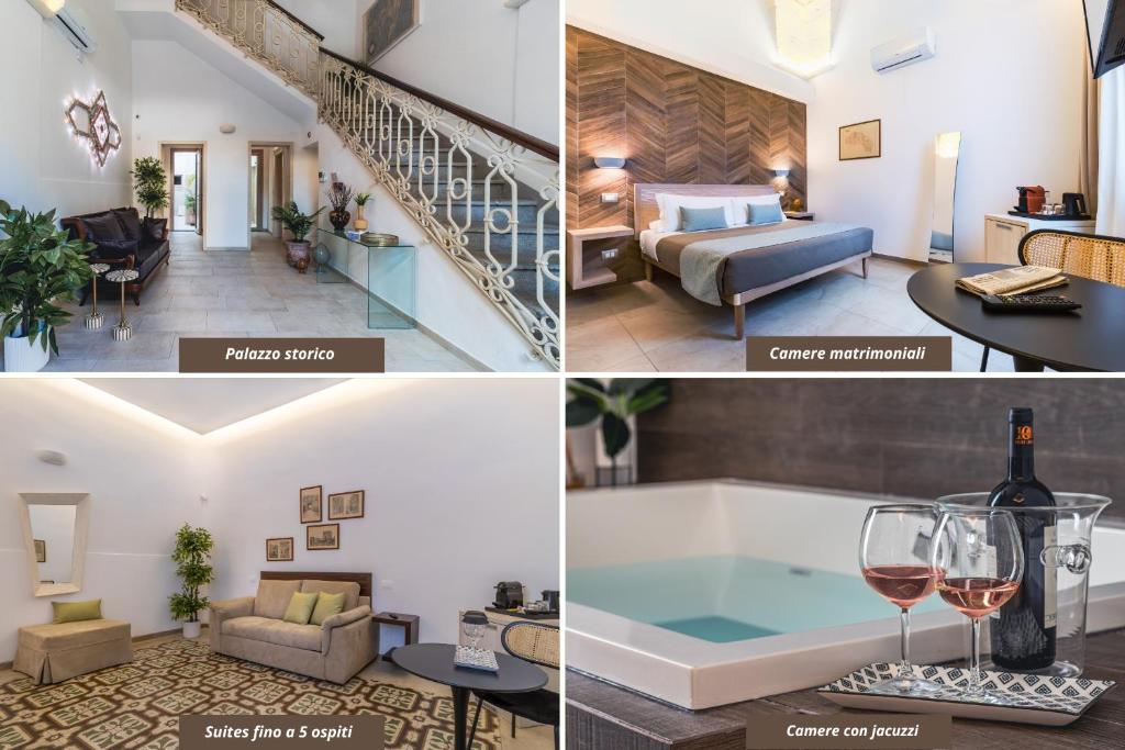 Postel nebo postele na pokoji v ubytování Palazzo San Lazzaro - Jacuzzi Rooms & Suites Lecce Selection