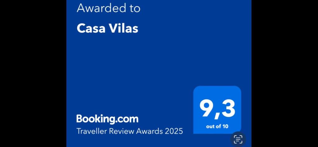 Certifikát, hodnocení, plakát nebo jiný dokument vystavený v ubytování Casa Vilas
