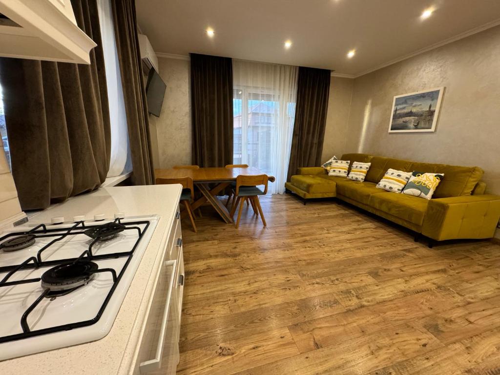 Χώρος καθιστικού στο Deluxe Old Ungvar Apartments