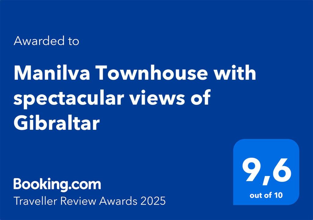 Certifikát, hodnocení, plakát nebo jiný dokument vystavený v ubytování Manilva Townhouse with spectacular views of Gibraltar