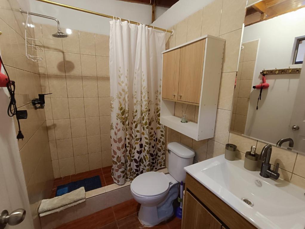 Koupelna v ubytování Hostal Yurak