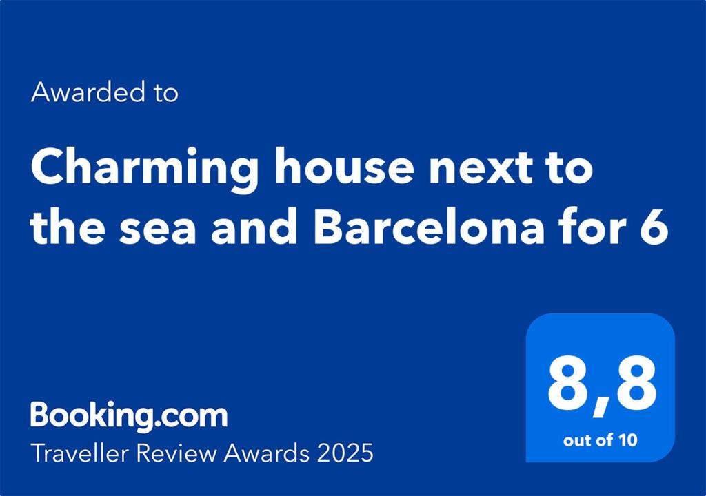 Certifikát, ocenenie alebo iný dokument vystavený v ubytovaní Charming house next to the sea and Barcelona for 6