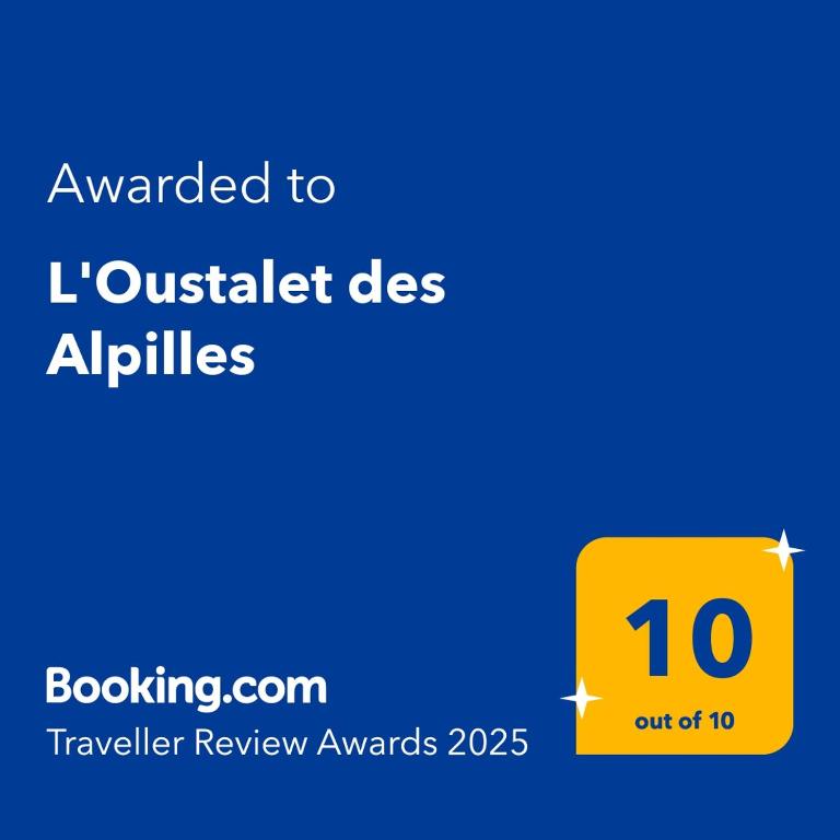 Certifikát, hodnocení, plakát nebo jiný dokument vystavený v ubytování L'Oustalet des Alpilles