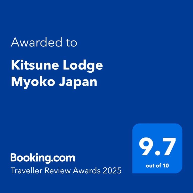 Certifikát, hodnocení, plakát nebo jiný dokument vystavený v ubytování Kitsune Lodge Myoko Japan