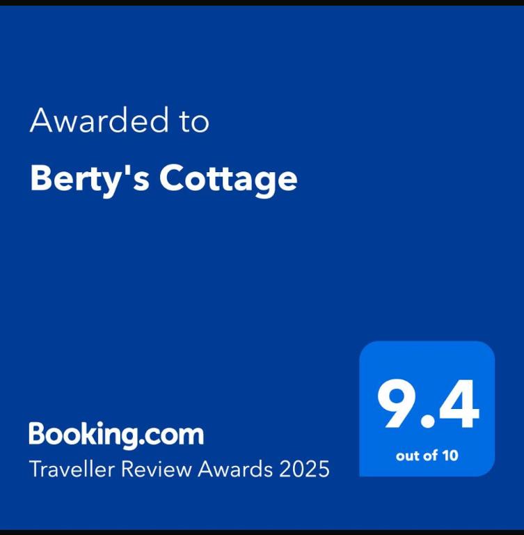 Certifikát, hodnocení, plakát nebo jiný dokument vystavený v ubytování Berty's Cottage