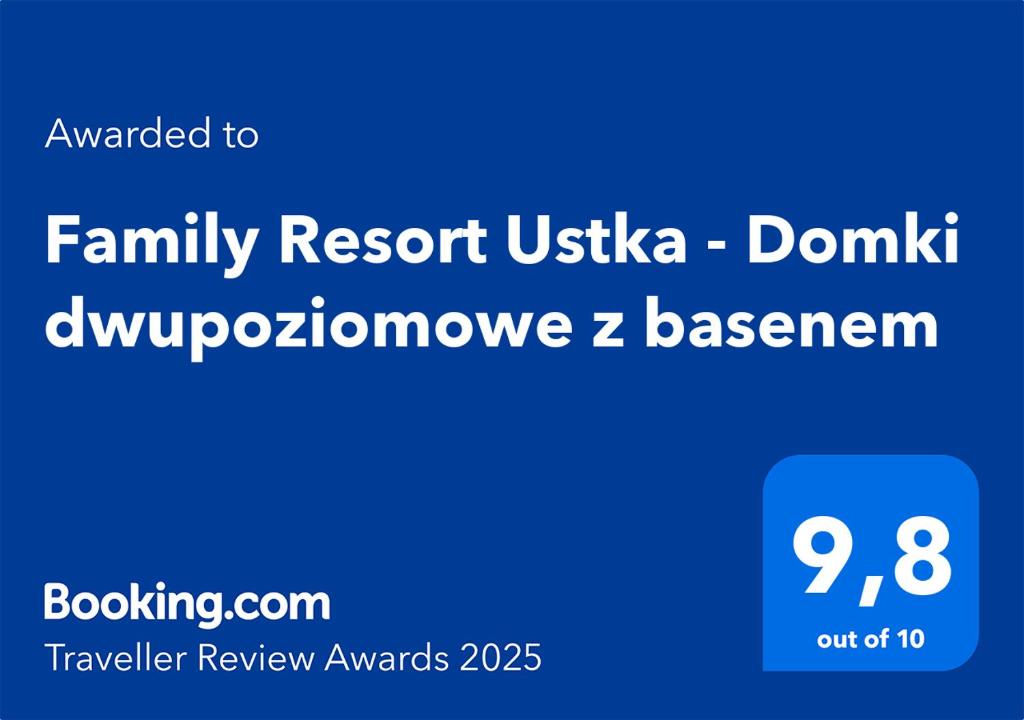 Certifikát, hodnocení, plakát nebo jiný dokument vystavený v ubytování Family Resort Ustka - Domki dwupoziomowe z basenem