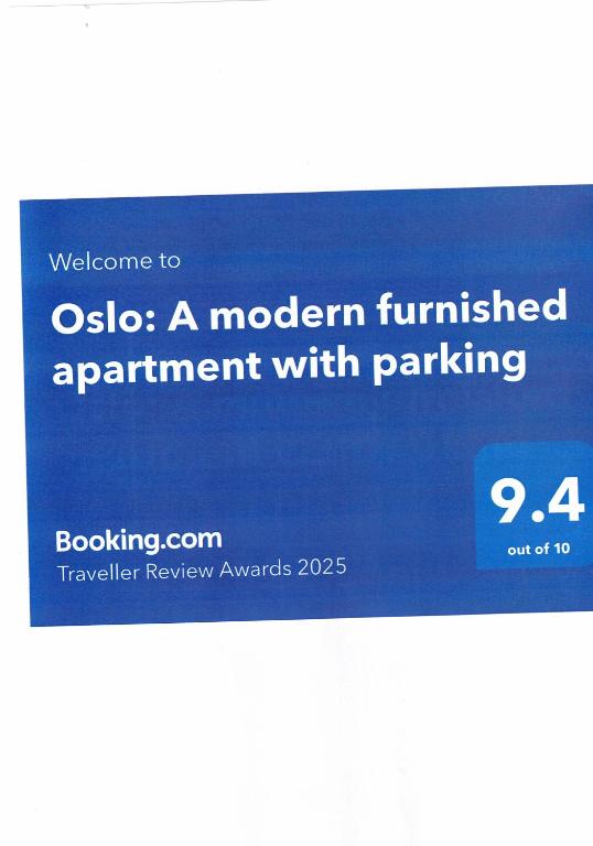 Certifikát, hodnocení, plakát nebo jiný dokument vystavený v ubytování Oslo: A modern furnished apartment with parking