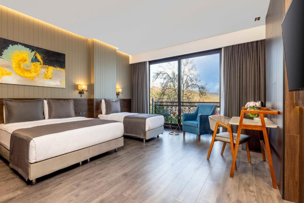 Ezkar Bathonea Art İstanbul Hotel - Sala Familiar Con Vista Al Lago