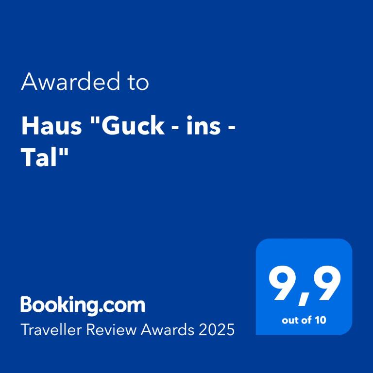 Certifikát, hodnocení, plakát nebo jiný dokument vystavený v ubytování Haus "Guck - ins - Tal"