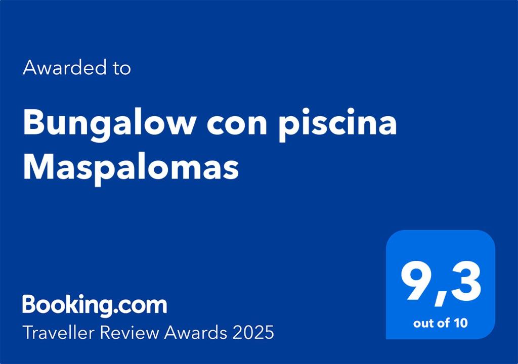 Certyfikat, podpis lub inny dokument wystawiony w obiekcie Bungalow con piscina Maspalomas