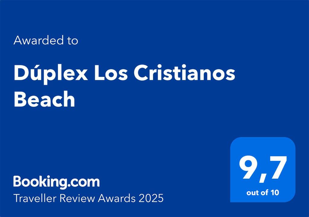 Certifikát, hodnocení, plakát nebo jiný dokument vystavený v ubytování Dúplex Los Cristianos Beach