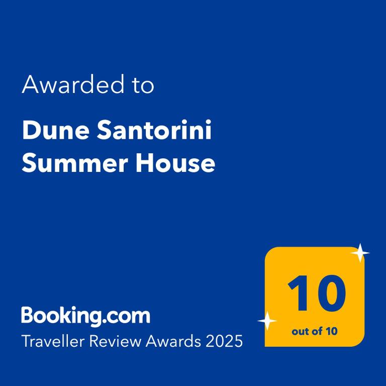 Certifikát, hodnocení, plakát nebo jiný dokument vystavený v ubytování Dune Santorini Summer House