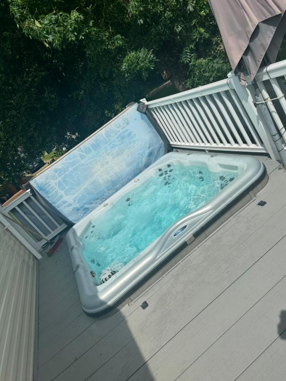 a hot tub on top of a house at The Meadows in Tattershall
