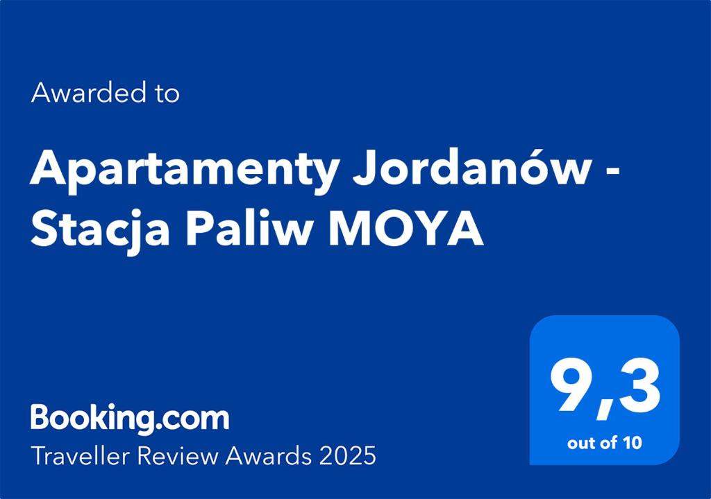 Certifikát, ocenenie alebo iný dokument vystavený v ubytovaní Apartamenty Jordanów - Stacja Paliw MOYA