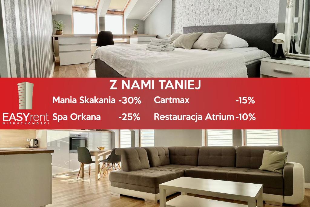 Ένα ή περισσότερα κρεβάτια σε δωμάτιο στο EASY RENT Apartments- CENTRUM Plac Litewski 2, 24h Check-in