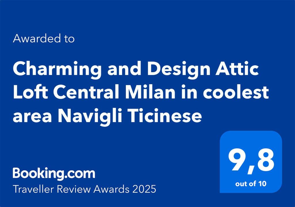 Certifikát, hodnocení, plakát nebo jiný dokument vystavený v ubytování Charming and Design Attic Loft Central Milan in coolest area Navigli Ticinese
