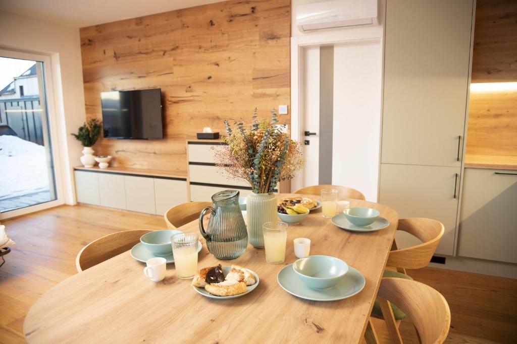 Kuchyň nebo kuchyňský kout v ubytování STEZKA horský apartmán Dolní Morava