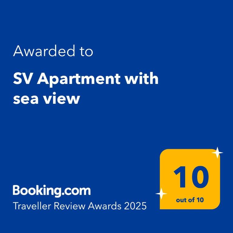 Certifikát, hodnocení, plakát nebo jiný dokument vystavený v ubytování SV Apartment with sea view