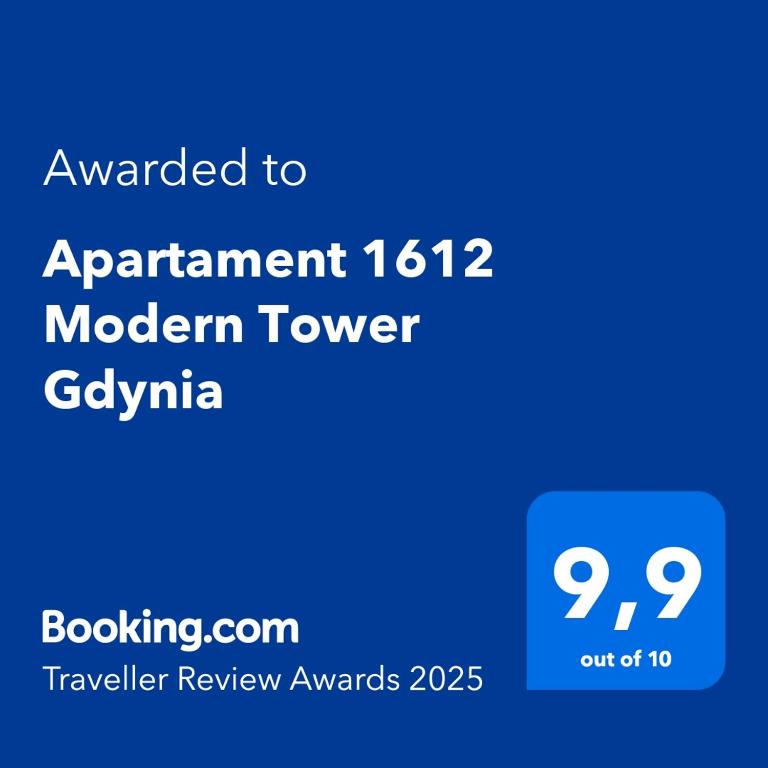 Certifikát, ocenenie alebo iný dokument vystavený v ubytovaní Apartament 1612 Modern Tower Gdynia
