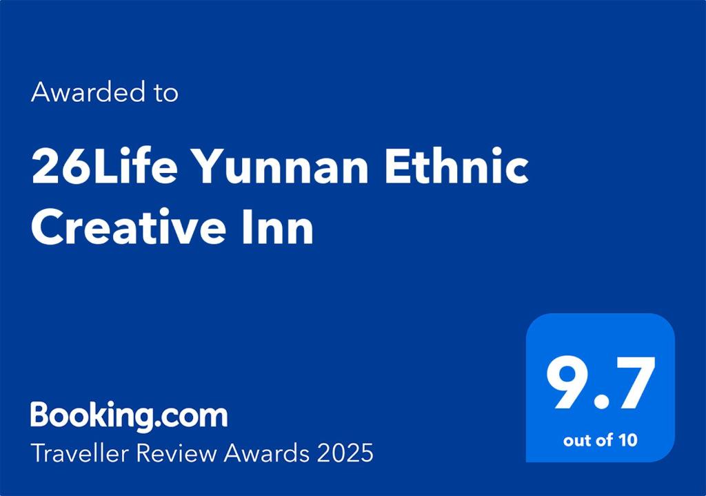 Certifikát, hodnocení, plakát nebo jiný dokument vystavený v ubytování 26Life Yunnan Ethnic Creative Inn