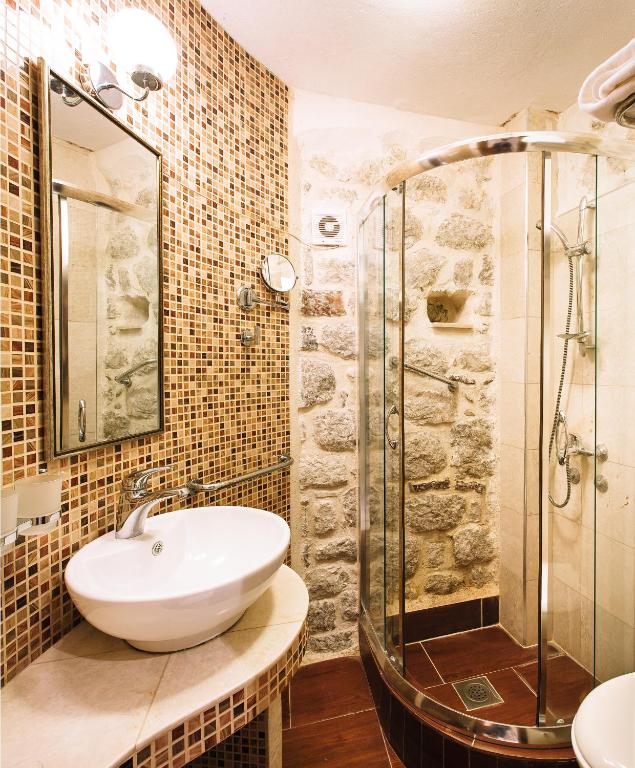 Koupelna v ubytování Hotel Galathea
