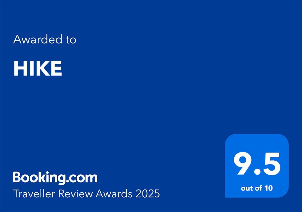 Certifikát, hodnocení, plakát nebo jiný dokument vystavený v ubytování HIKE