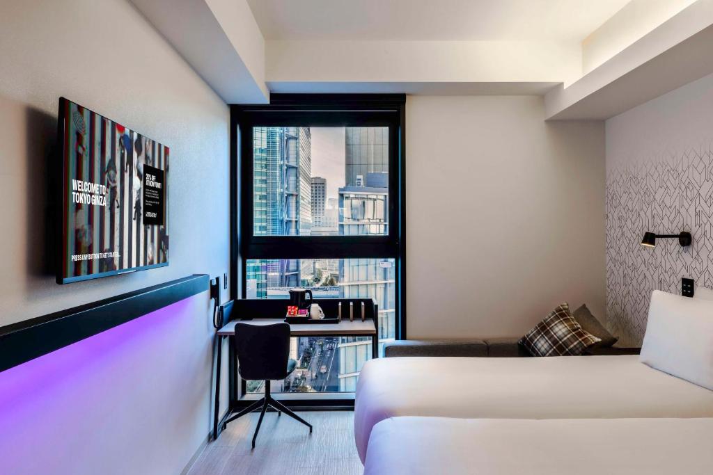 Posezení v ubytování YOTEL Tokyo Ginza