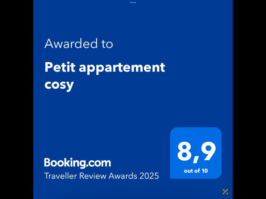 Certifikát, ocenenie alebo iný dokument vystavený v ubytovaní Petit appartement cosy